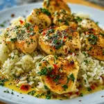 Chicken Scampi with Creamy Garlic Parmesan Rice