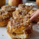 Apple Cheesecake Buns with a Crumble Topping and Sweet Glaze