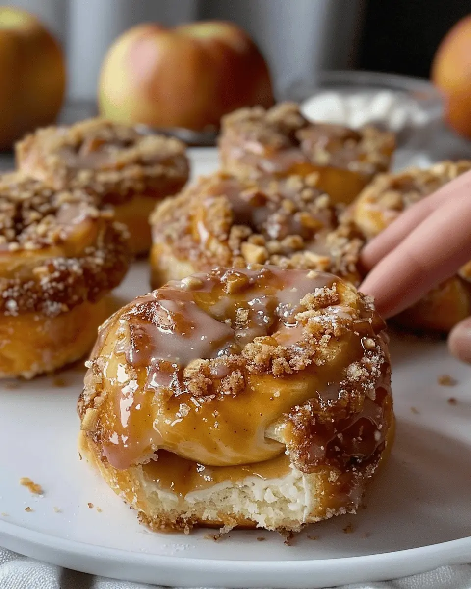 Apple Cheesecake Buns: Indulgent Crumble Topping & Sweet Glaze