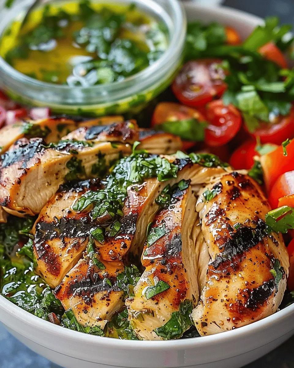 Chimichurri Grilled Chicken Bowl: Juicy Flavor with Garlic Sauce