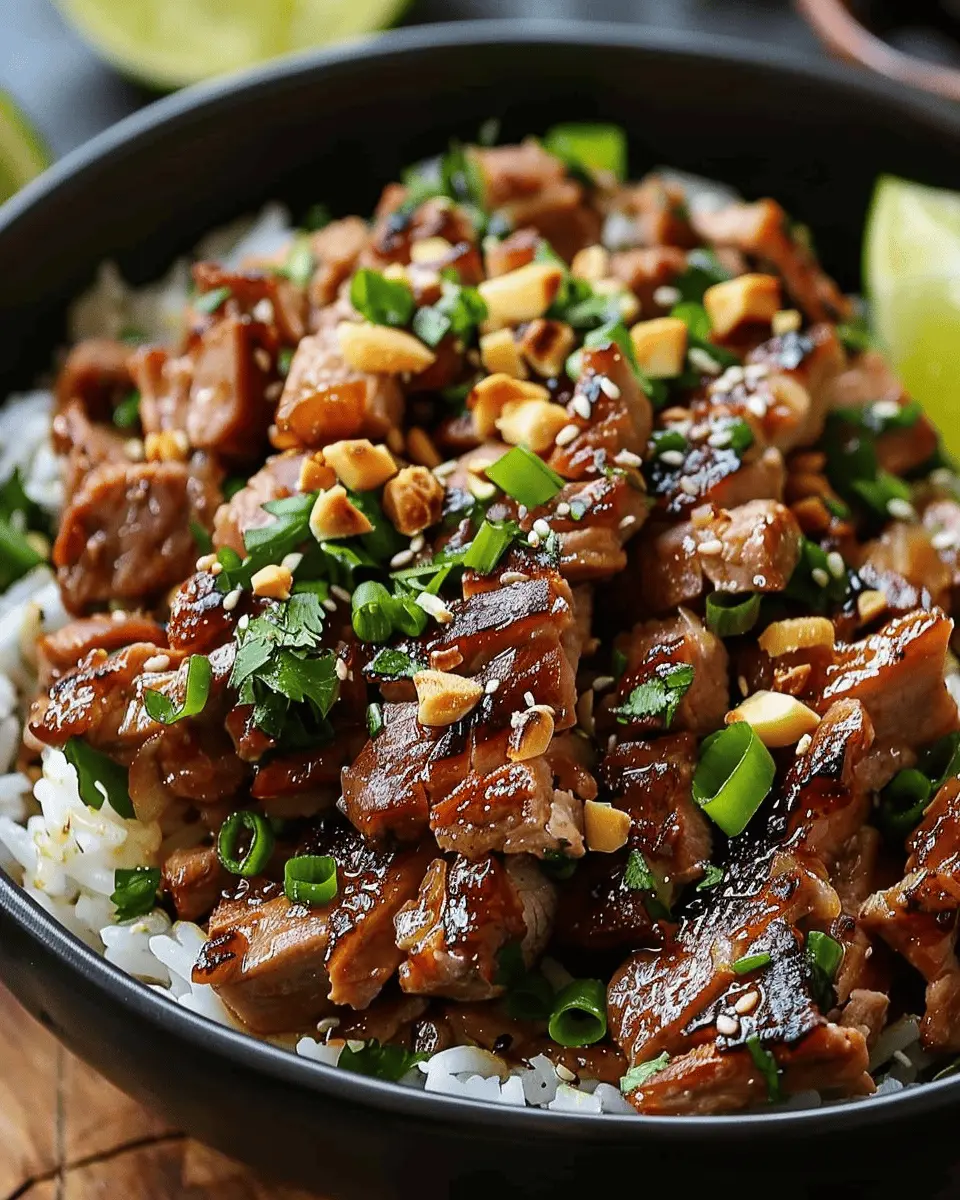 Ginger Lime Pork: Juicy Bliss with Coconut Rice Delight