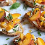 Peach Bruschetta with Goat Cheese and Honey