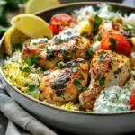Dump-and-Bake Chicken Tzatziki Rice