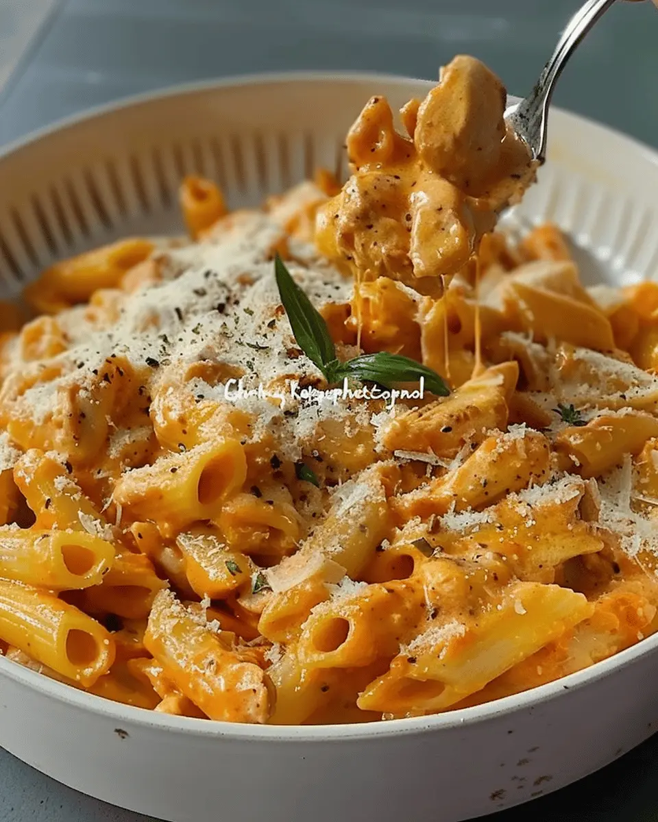 Cheesy Chicken Pasta Delight with Turkey Bacon and Chicken Ham