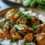 Spiced Coconut Basil Chicken with Rice