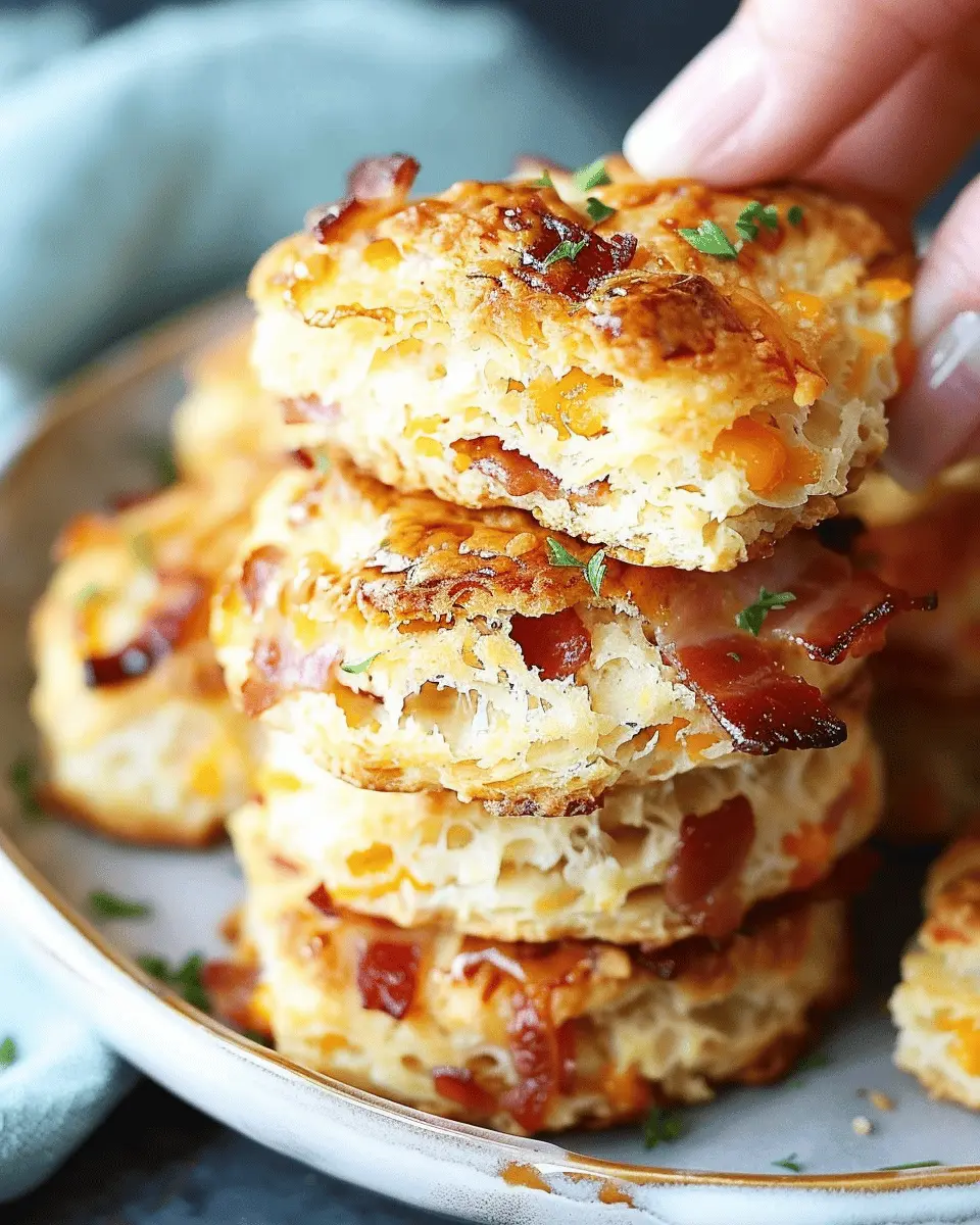 Maple Bacon Cheddar Biscuits with Turkey Bacon for Comfort Food