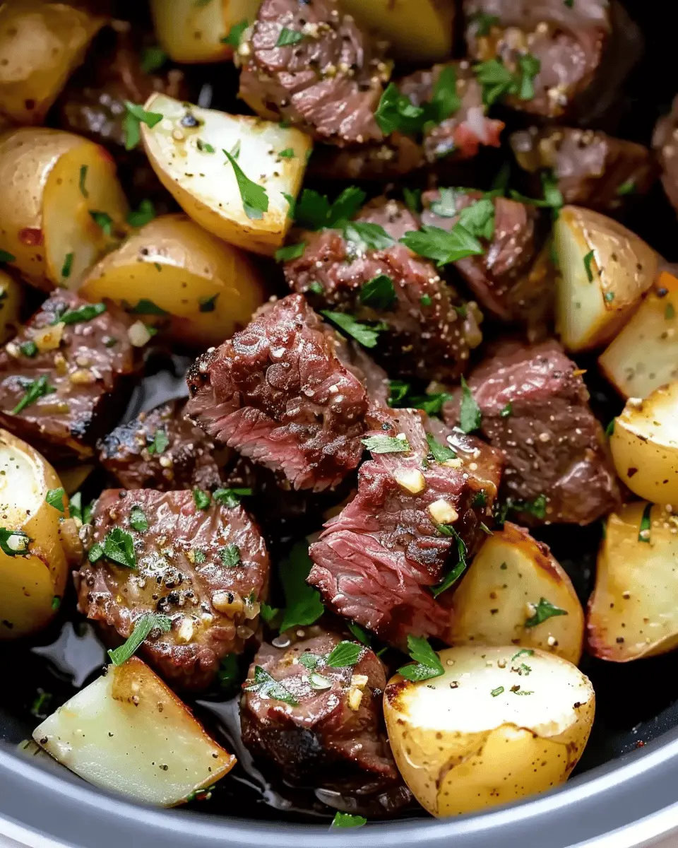 Crockpot Garlic Butter Beef Bites: Easy Comfort with Potatoes