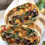 15 Minute Black Bean and Spinach Burritos