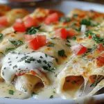 Chicken Enchiladas with Sour Cream White Sauce