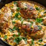 Skillet Creamy Cajun Chicken Lazone with Herby Corn