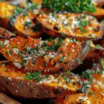 Garlic Parmesan Sweet Potato Wedges