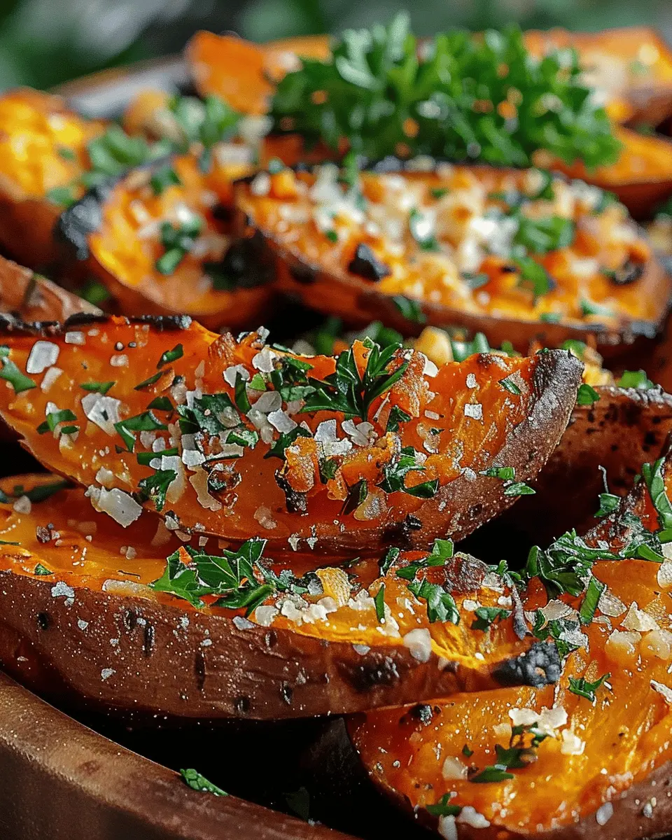 Garlic Parmesan Sweet Potato Wedges: Easy & Irresistibly Crispy