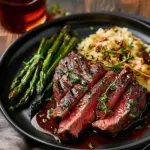 Bavette Steak & Roasted Garlic Pan Sauce
