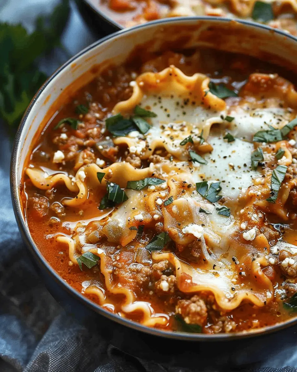 Mouthwatering One Pot Lasagna Soup: Easy Comfort Food Delight