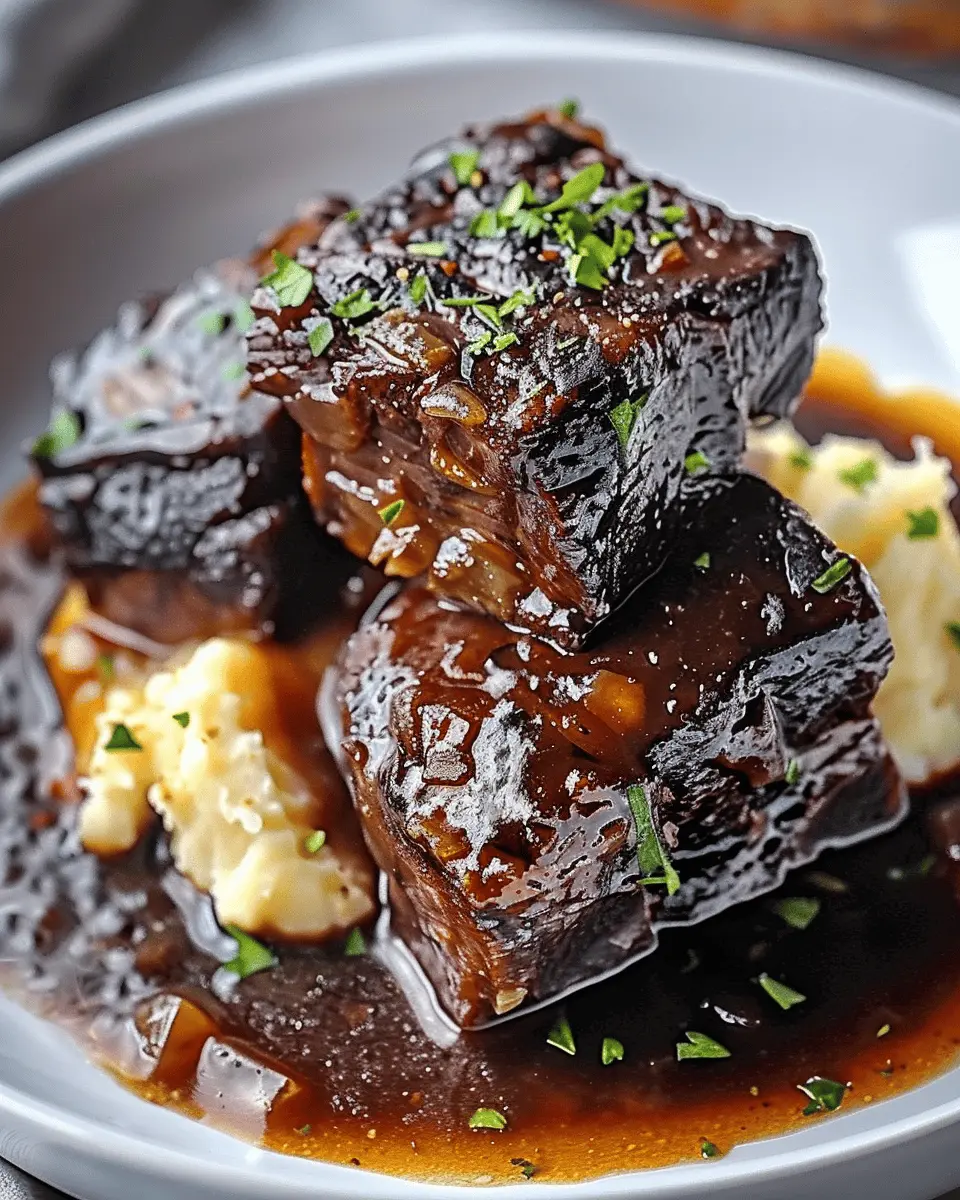 Tender Braised Short Ribs with Garlic Mashed Potatoes: A Cozy Indulgence