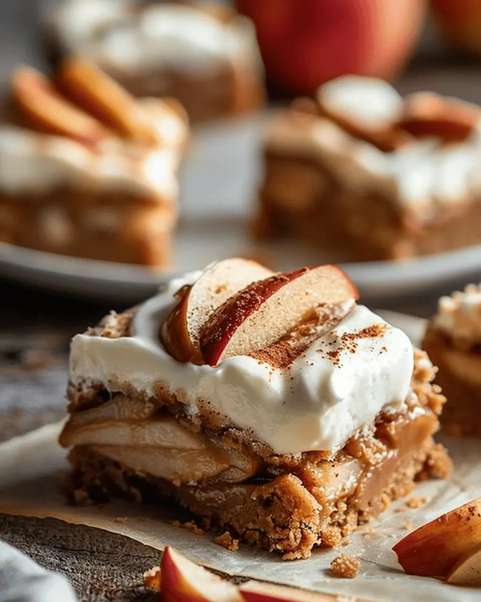 Cinnamon Blondies with Caramelized Apples and Cream Cheese Frosting Bliss