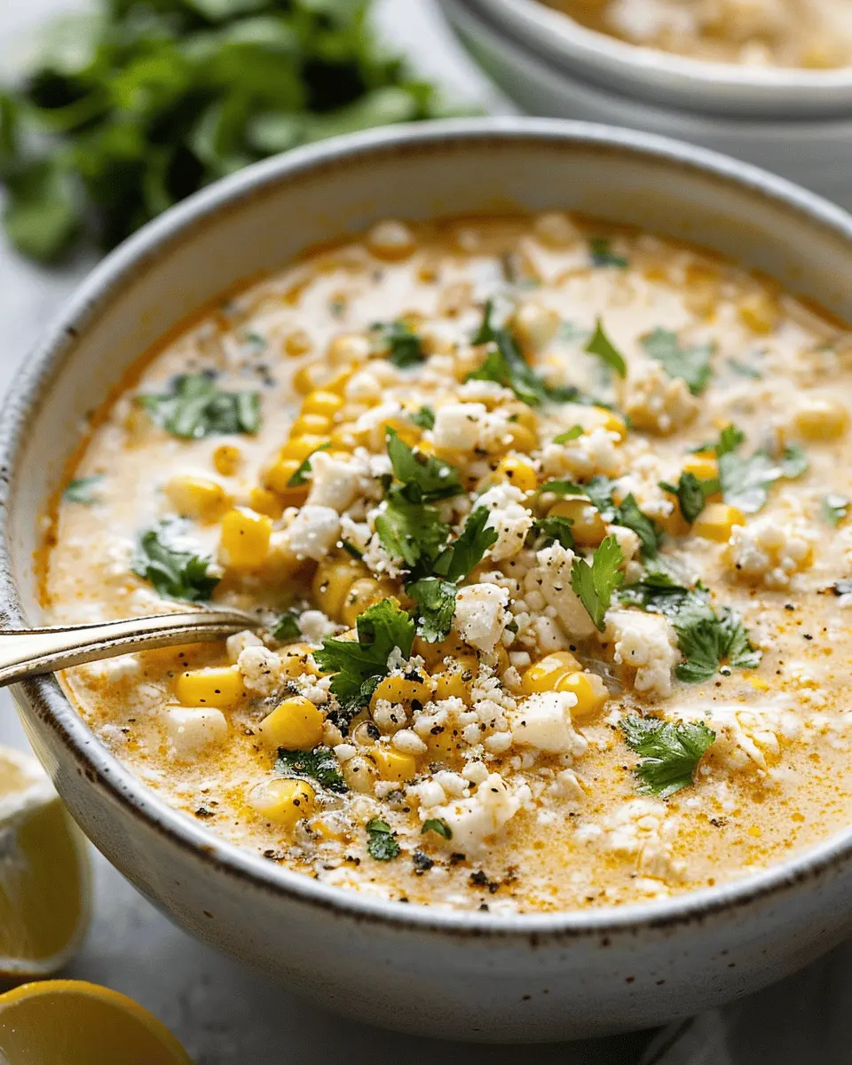 Mexican Street Corn Soup: Creamy Comfort with Turkey Bacon Delight
