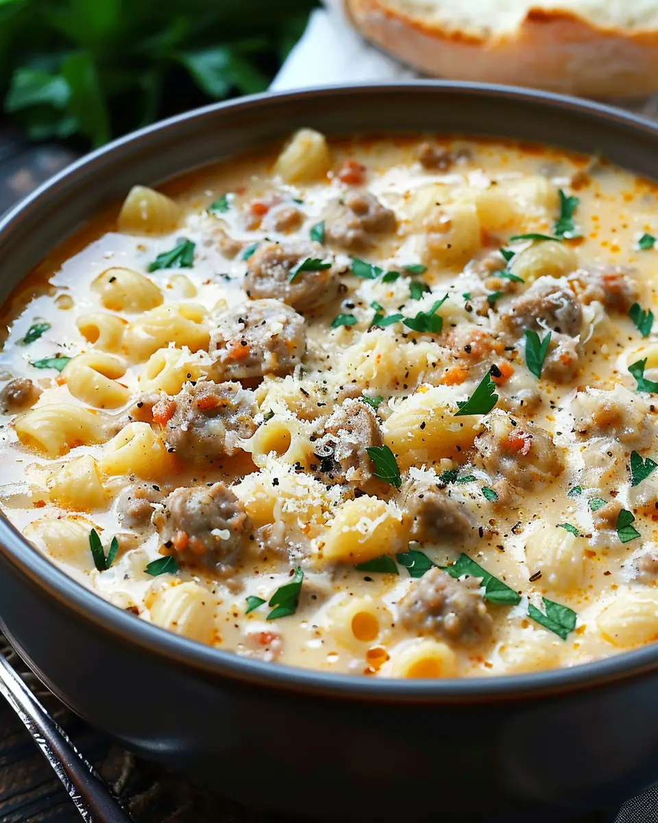 Creamy Parmesan Italian Sausage Ditalini Soup: A Cozy Delight