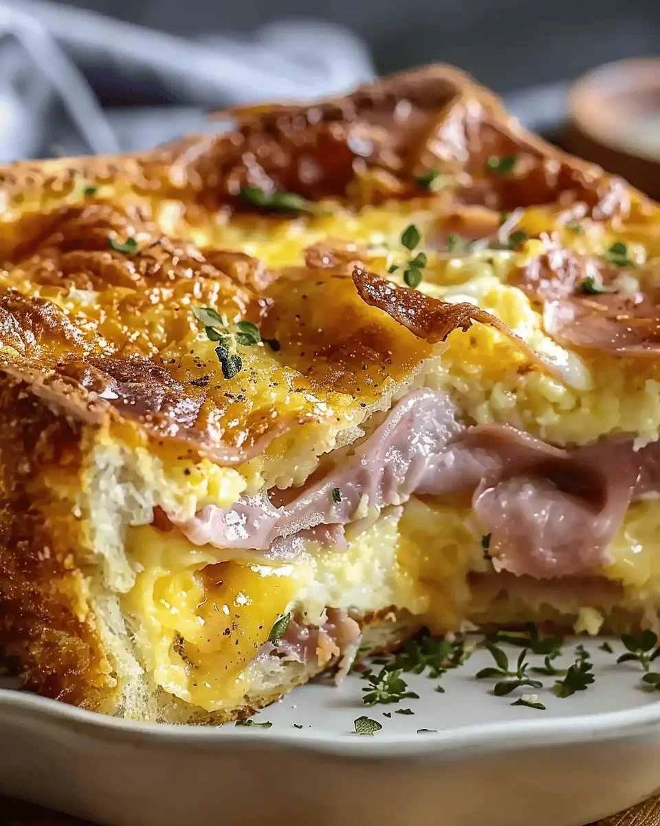 Monte Cristo Breakfast Casserole: Easy Turkey Bacon &amp; Chicken Ham Delight