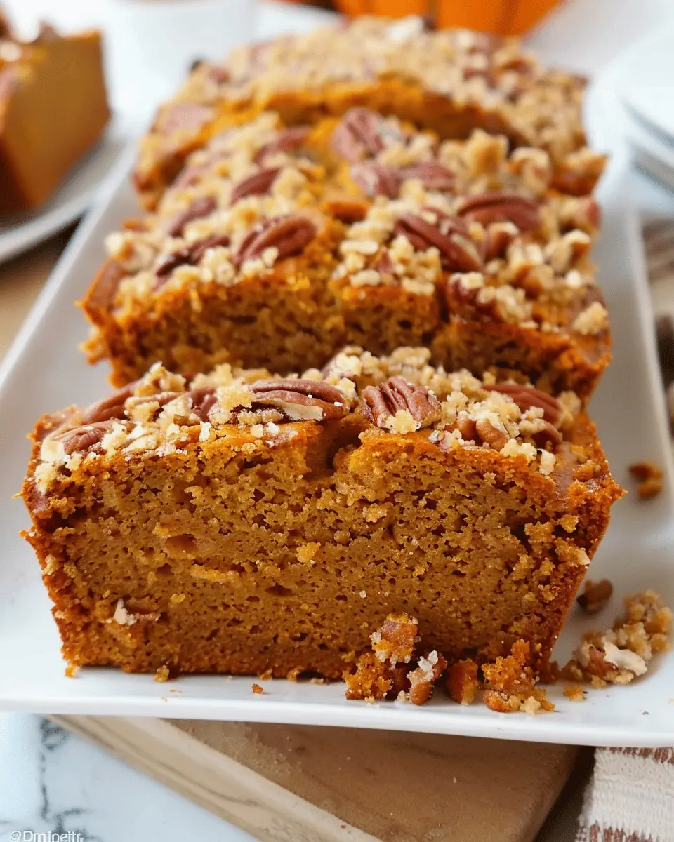 Pumpkin Bread Delight with Brown Sugar Pecan Topping Recipe