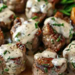 Garlic Butter Steak Bites with a Rich Parmesan Cream Sauce