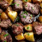 Garlic Butter Steak Bites and Potatoes