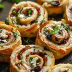 Easy Christmas Cranberry Feta Pinwheels Party Appetizer