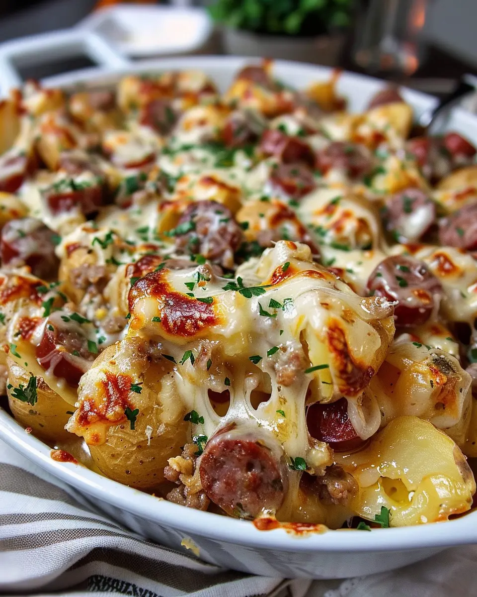 Cheesy Ranch Potatoes and Smoked Sausage for a Cozy Dinner