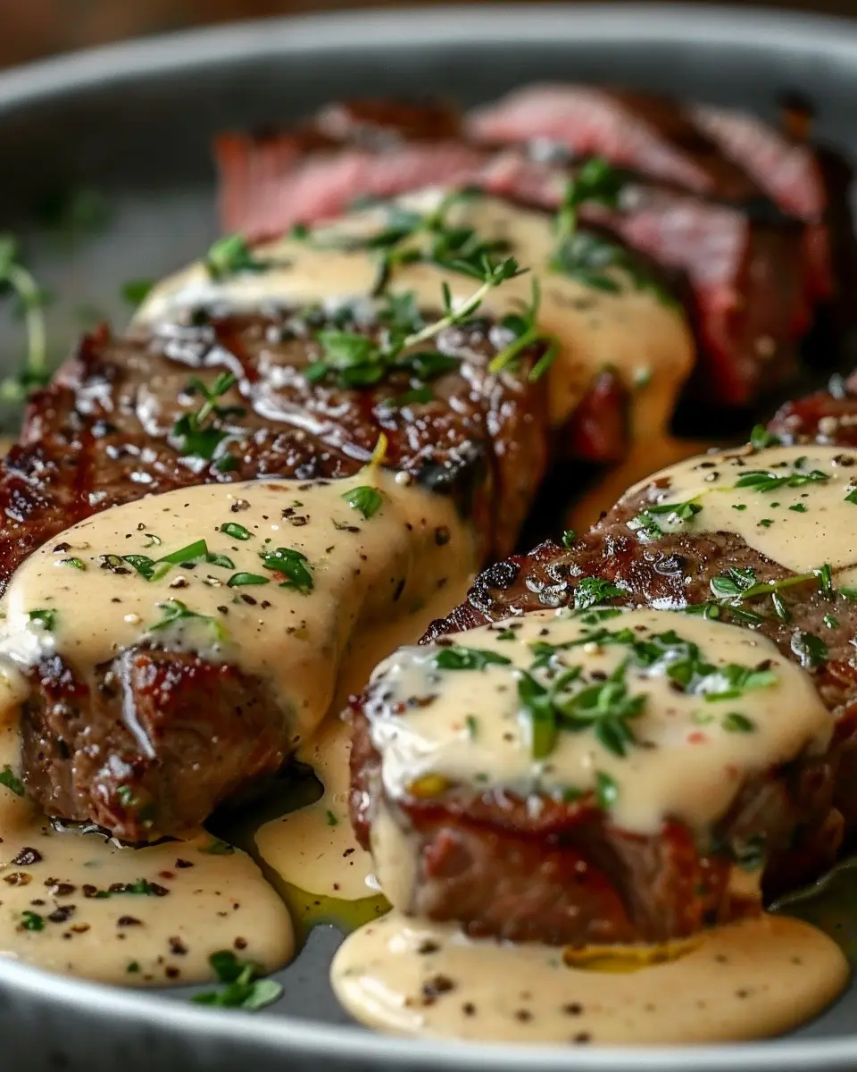 Juicy Steak with Creamy Garlic Sauce: A Delicious Home Chef Delight