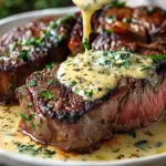 Garlic Butter Steak With Parmesan Cream Sauce