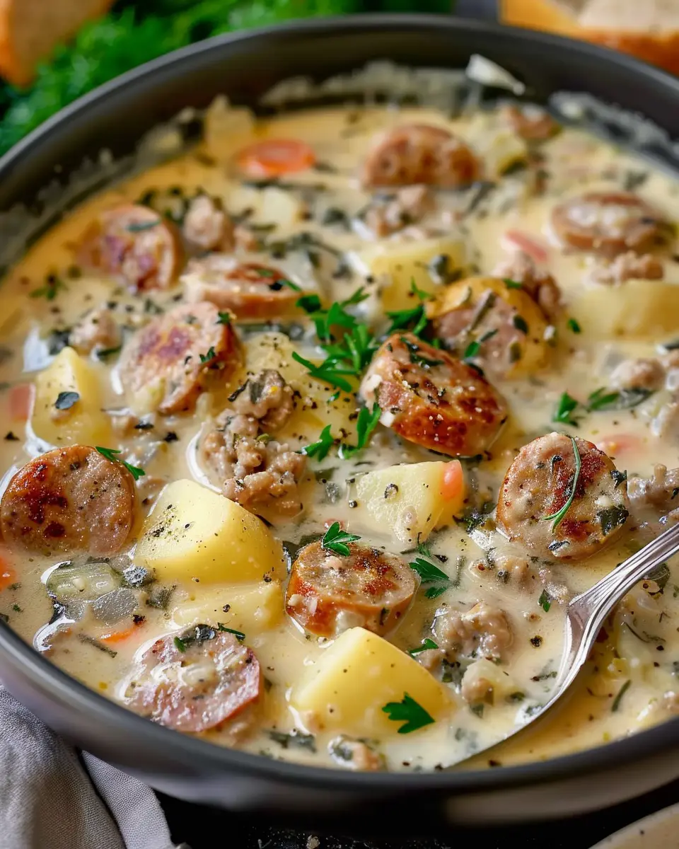Creamy Sausage Potato Chowder: Cozy Comfort with Turkey Bacon