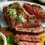 Pan-Seared Flank Steak with Garlic Herb Butter