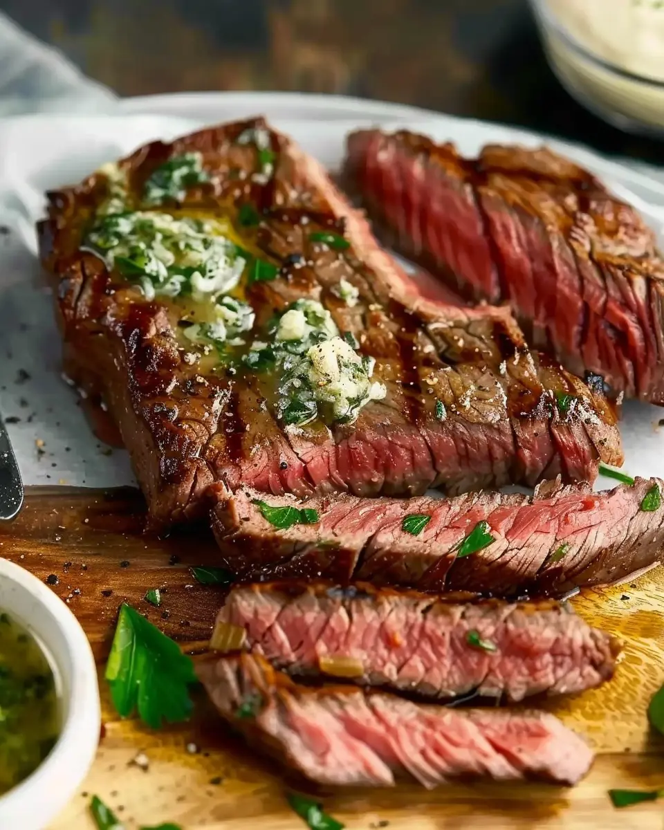 Pan-Seared Flank Steak with Garlic Herb Butter: Easy &amp; Indulgent