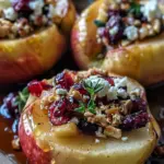Baked Apples with Feta, Honey, and Cranberries