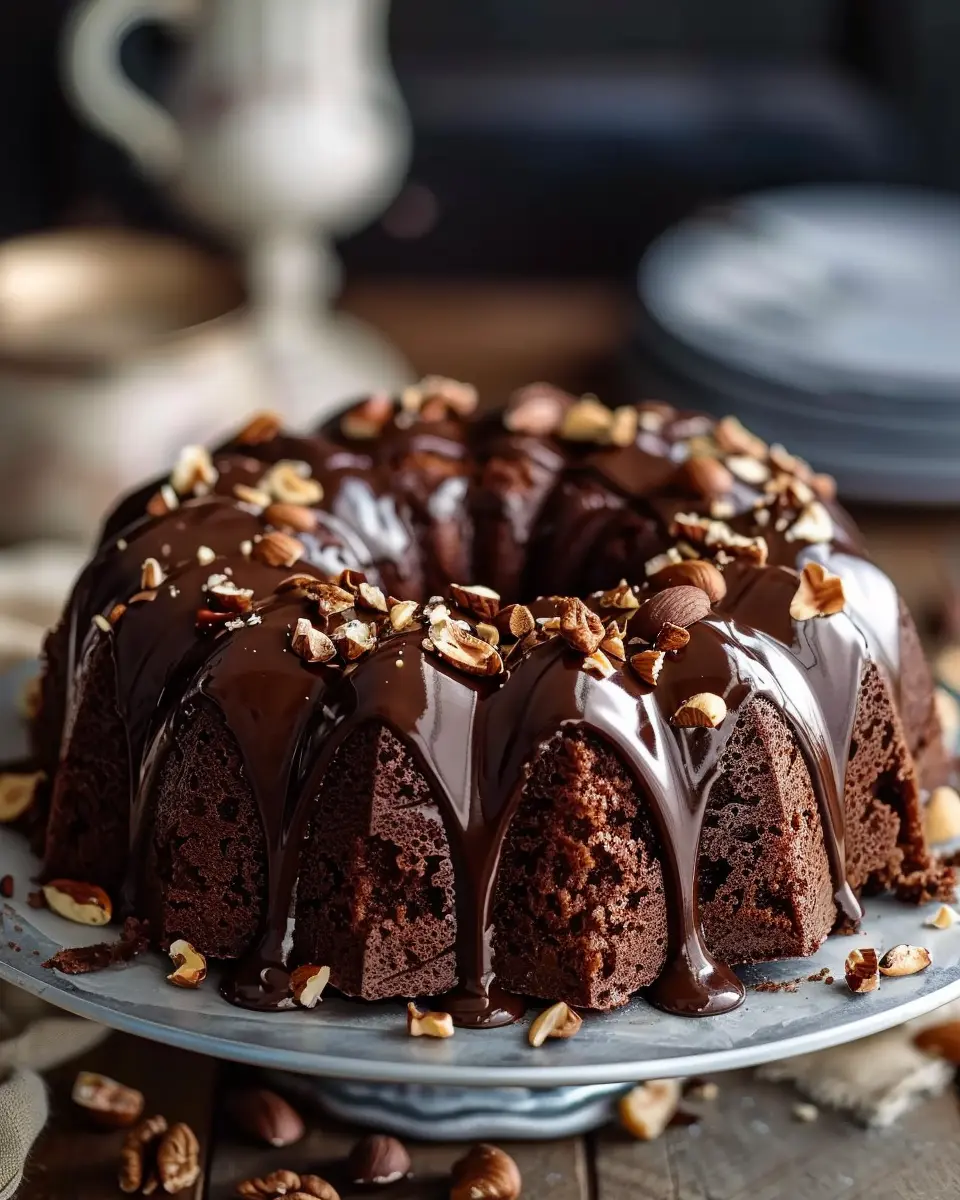 Hazelnut Bundt Cake: Indulgent Espresso &amp; Chocolate Glaze Recipe